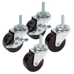 2" Industrial Rubber Casters - Set of 4