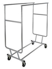 Collapsible Garment Rack w/ Double Round Tubing Hangrail