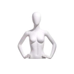 Female bust, oval head, hands on hip