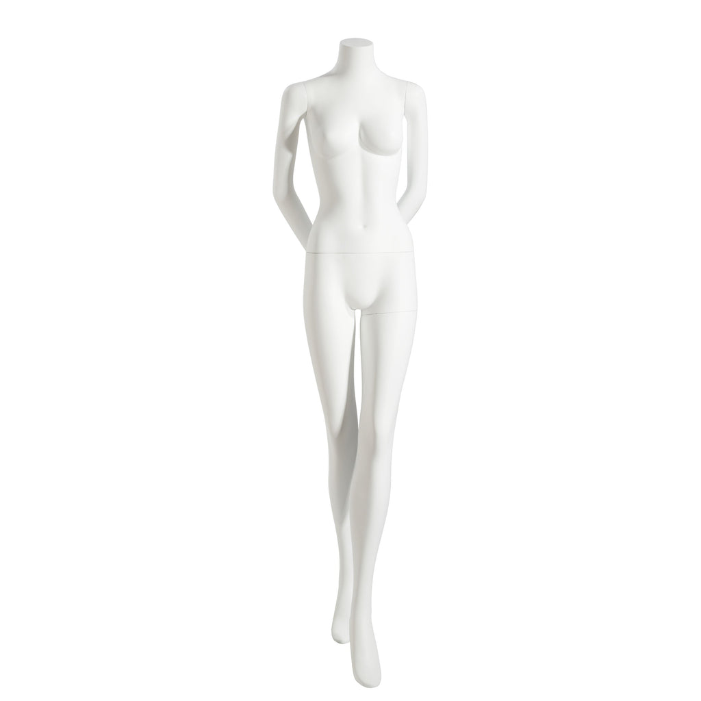 Egghead Female Half-leg Mannequin Torso with Arms: Matte White