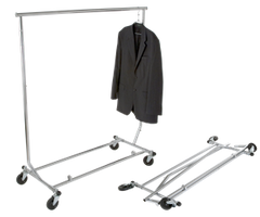 Heavy Duty Salesman's Rack - Collapsible Garment Rack - Round Tubing