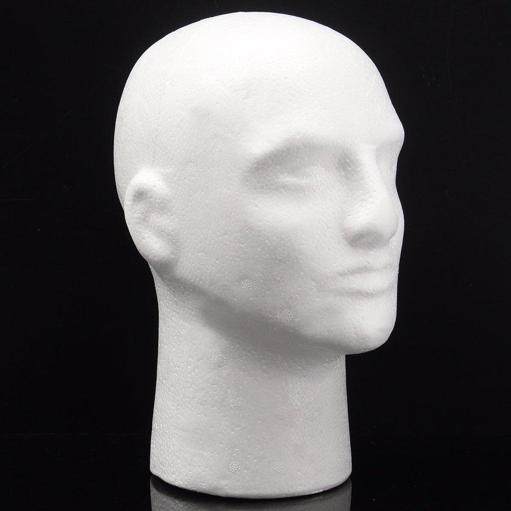 Foam Mannequin Head For Wigs And Hats Displays, Abstract White