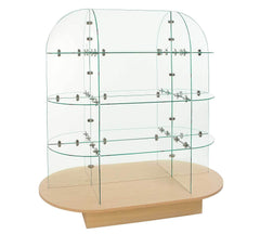 Glass Merchandiser with Oval Base